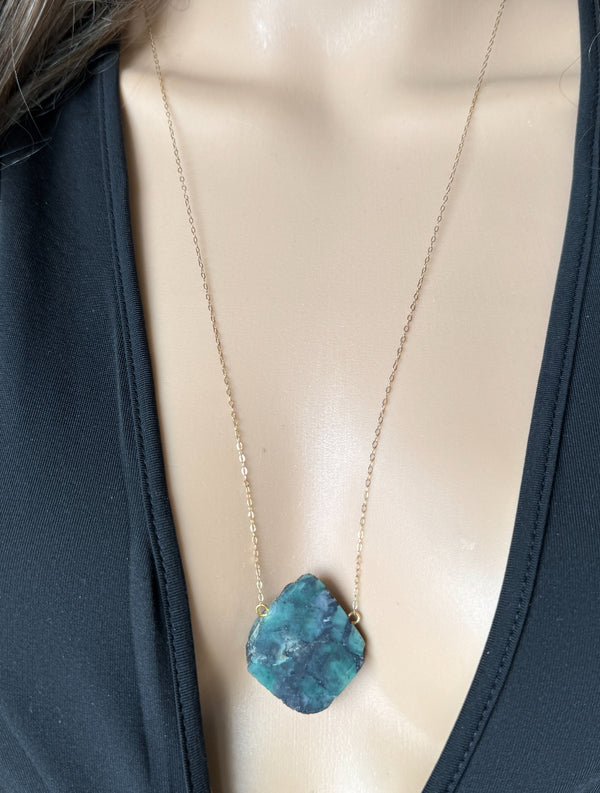 Raw Emerald Necklace