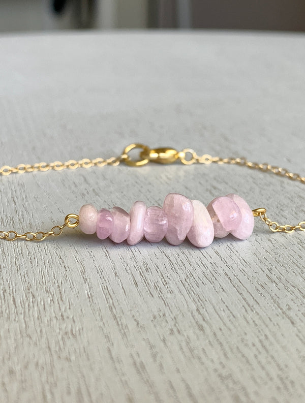 Kunzite Crystal Anklet