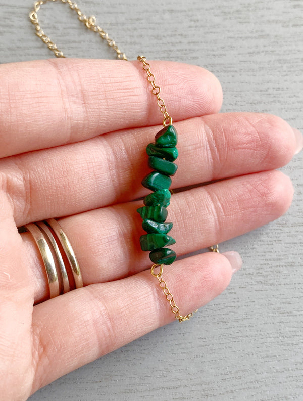 Raw Malachite Anklet