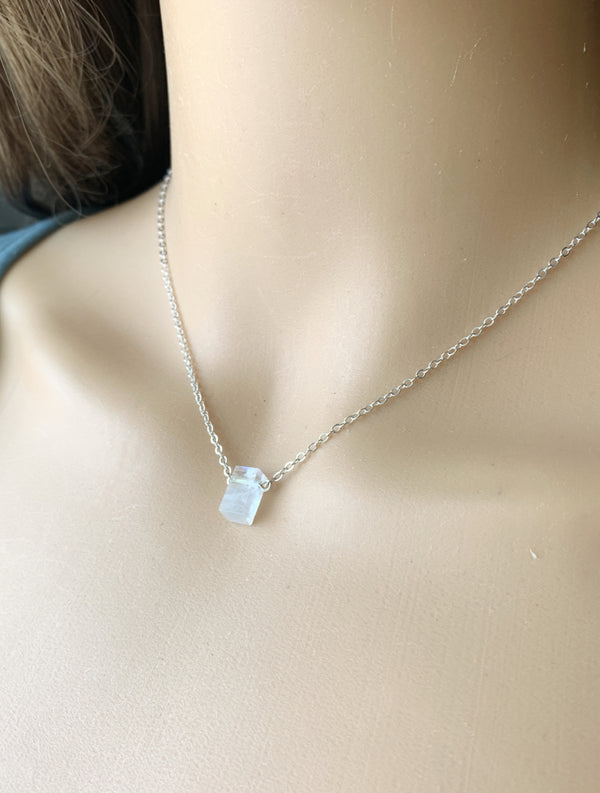 Tiny Moonstone Necklace