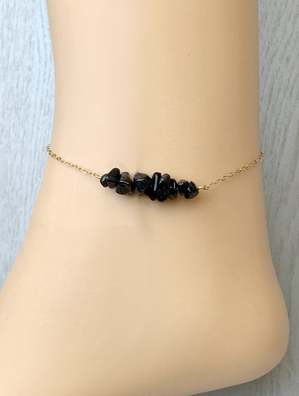 Black Obsidian Anklet