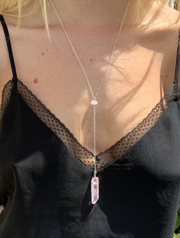 Rose Quartz Lariat