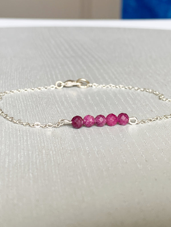 Raw Ruby Anklet