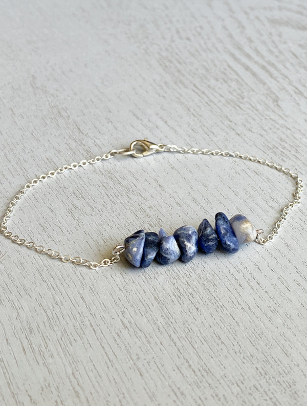 Raw Sodalite Anklet