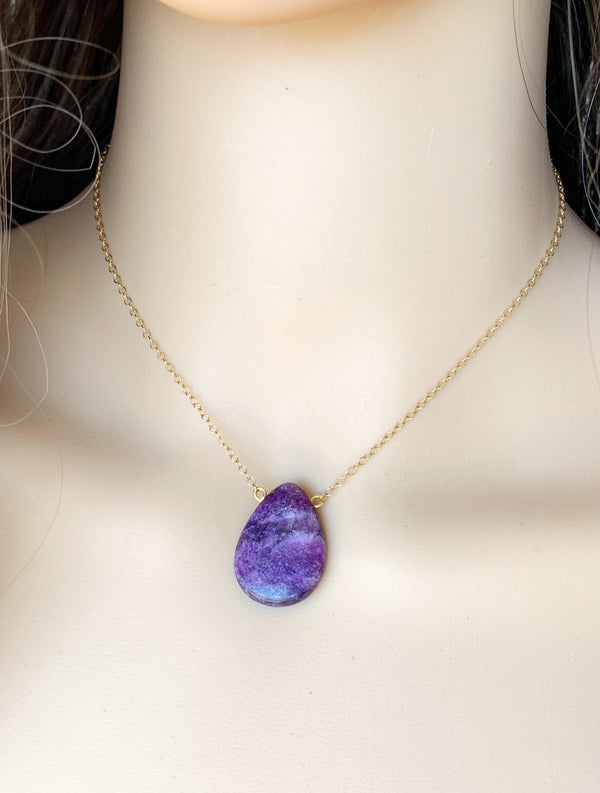Purple Lepidolite Necklace