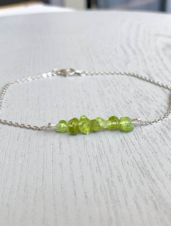 Raw Peridot Anklet