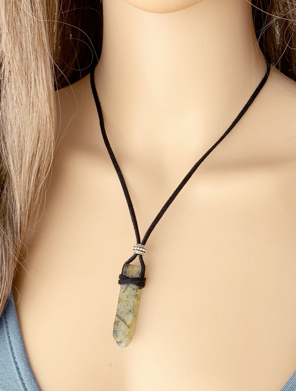 Raw Prehnite Necklace