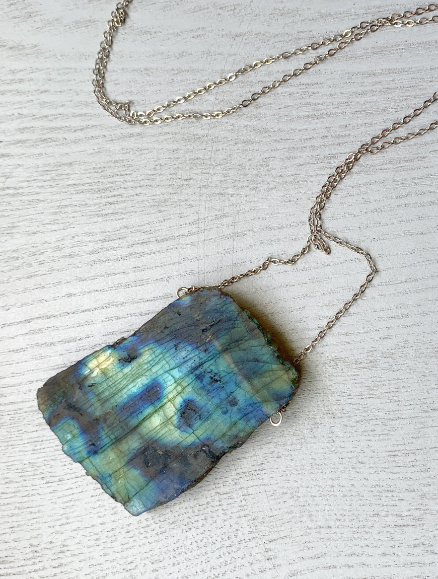 Amazon.com: Nrbecurn Natural Labradorite Pendant Necklace, Handmade Jewelry,  Healing Crystal Necklace for Women Men : Clothing, Shoes & Jewelry