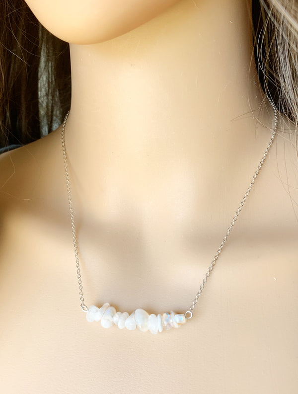 Moonstone Bar Necklace