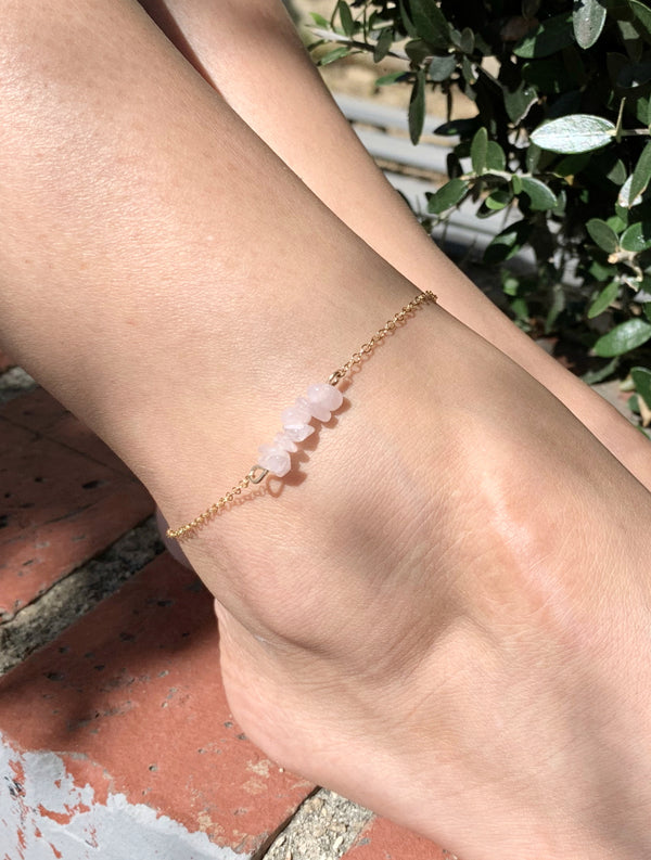 Rose Quartz Anklet